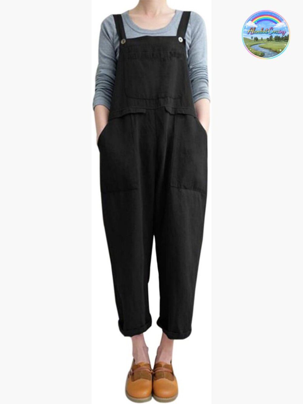 Women's Linen Overalls Jumpsuit Loose Fit Baggy Bib Rompers Casual Summer
